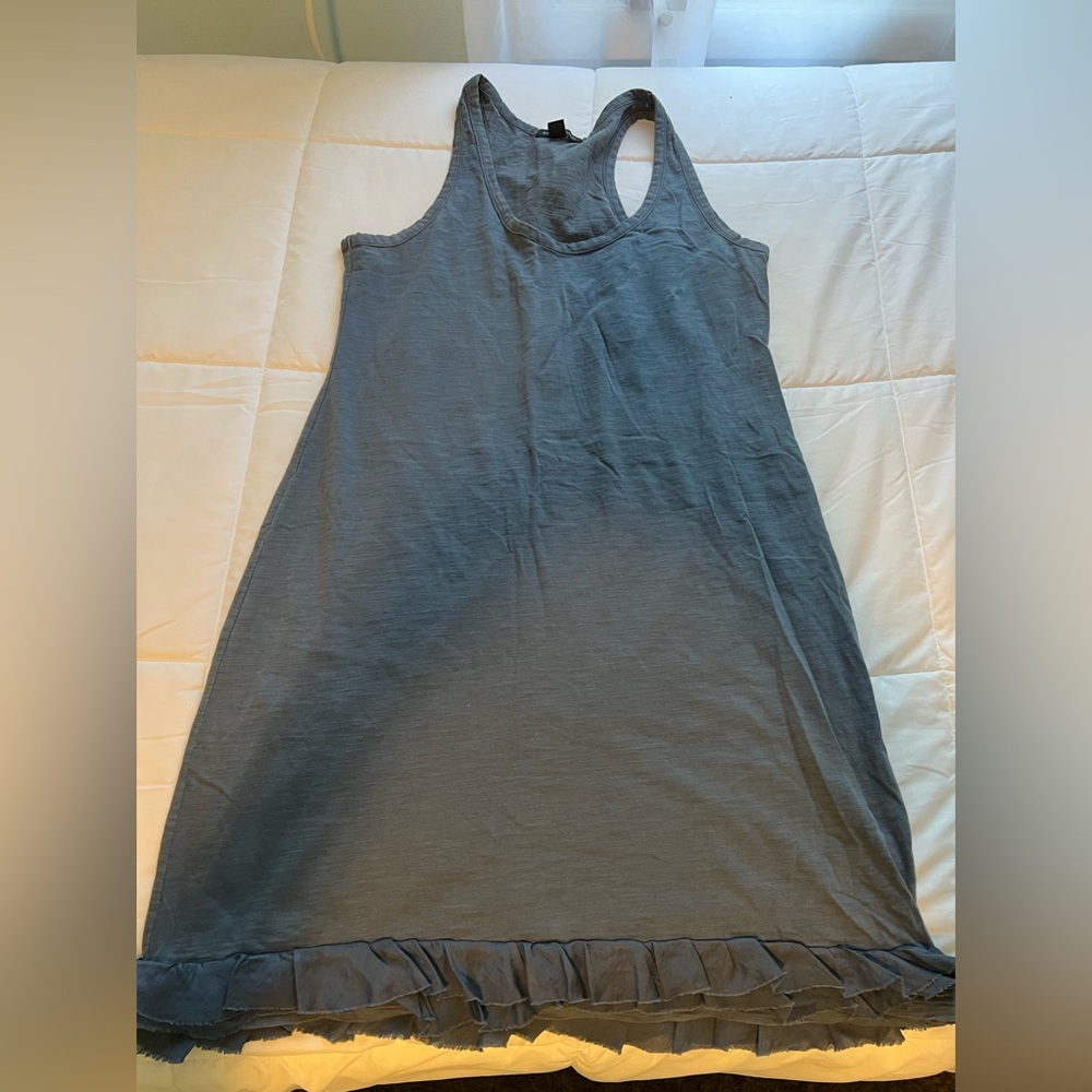 Banana Republic Slate Blue Cotton Dress with Ruffles